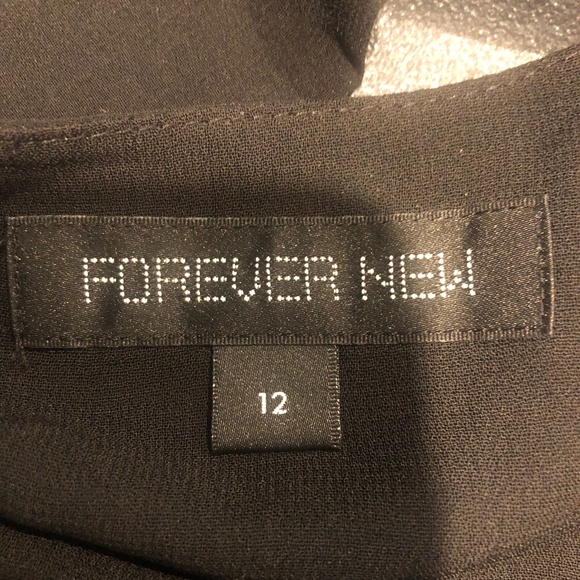 Forever New Size 12 Black Blouse Tunic Top Pleated - Picture 11 of 12